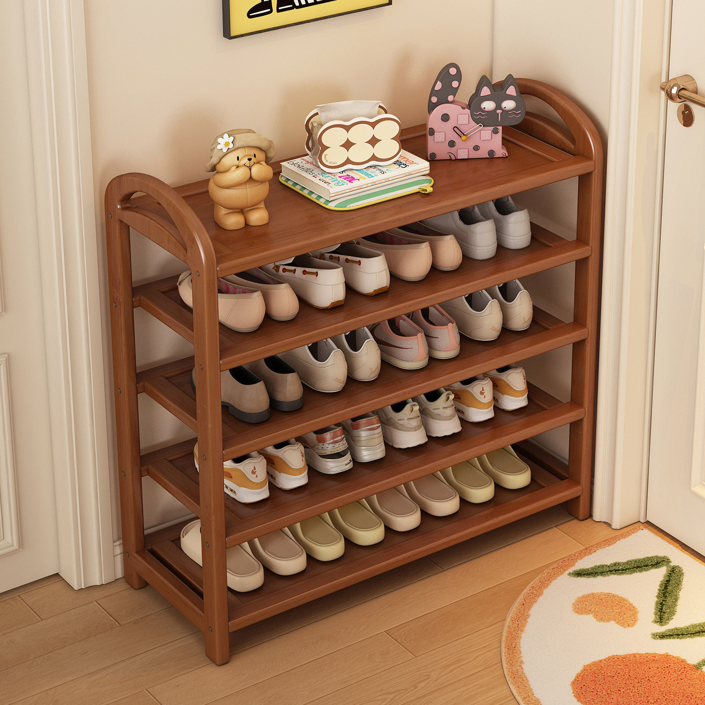 鞋架多层家用门口鞋子收纳架出租房用简易小鞋柜一体靠墙2026新款,住宅家具,鞋架,淘宝优惠券,粉丝福利购,淘宝优惠卷