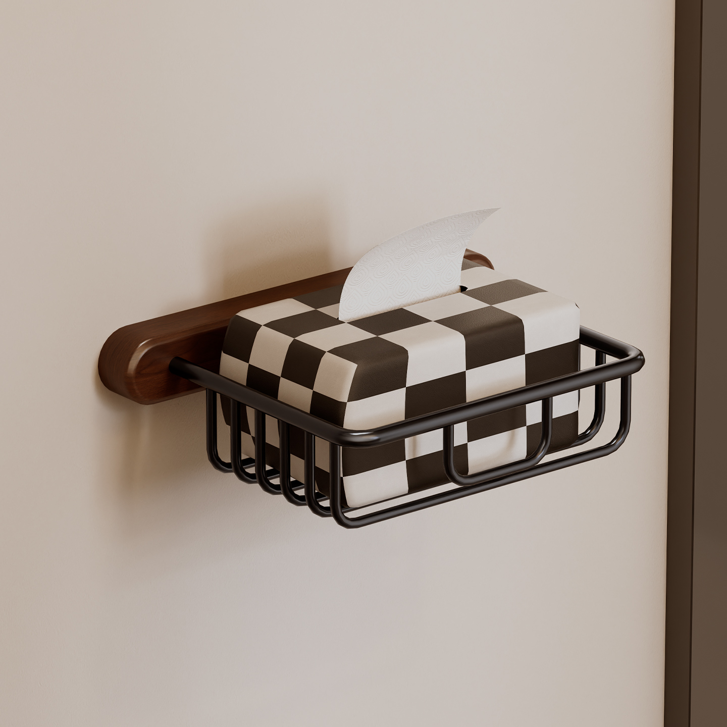 胡桃木抽纸置物架卫生间纸巾盒