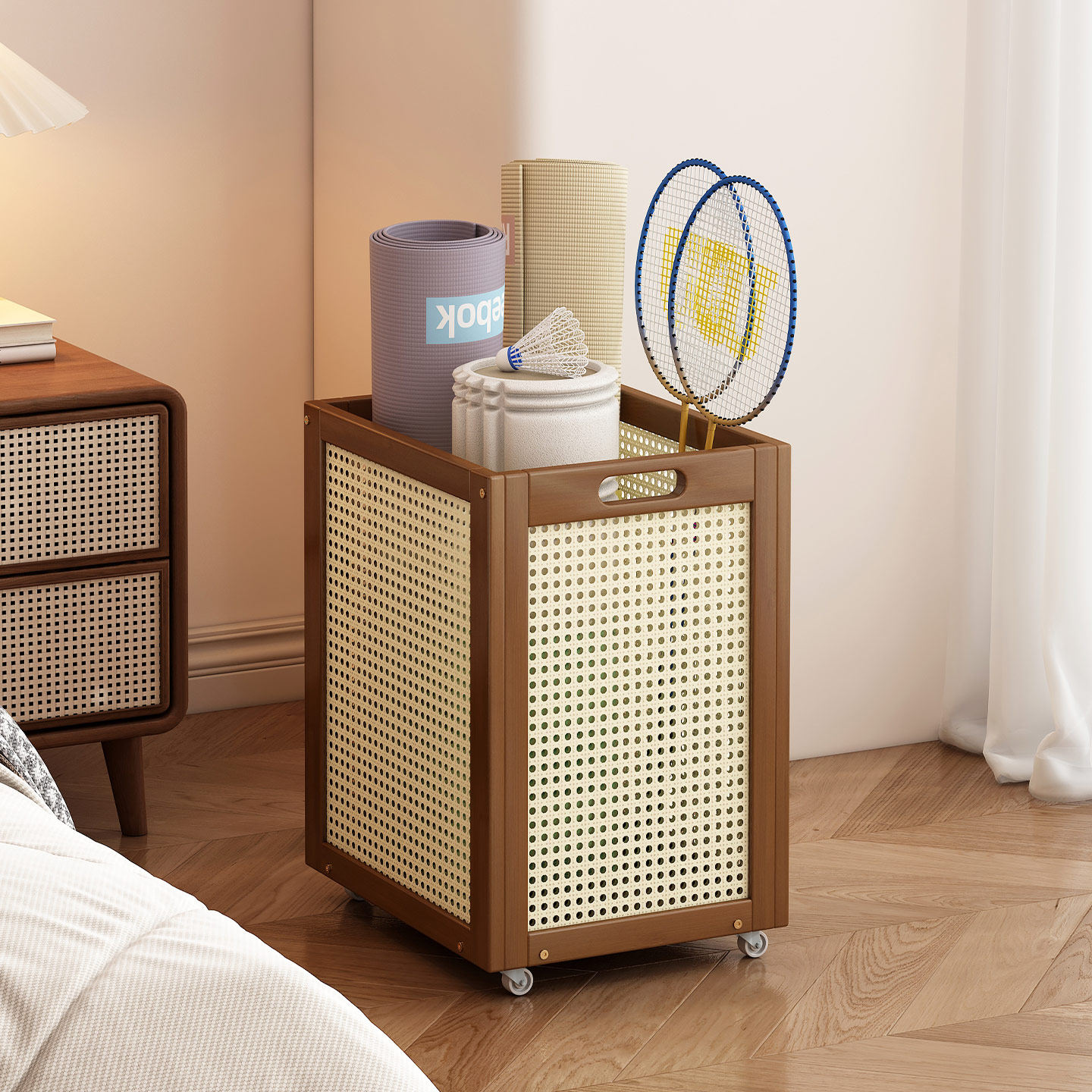 瑜伽垫收纳筐健身运动器材置物架篮球球架收纳神器羽毛球拍放置架,收纳整理,运动器材收纳用具,淘宝优惠券,粉丝福利购,淘宝优惠卷