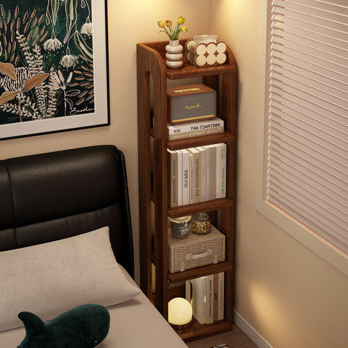 100%全实木书架，圆角设计防磕碰