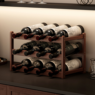 红酒架置物架酒柜格子架家用简易放葡萄酒瓶陈列展示架子桌面摆件