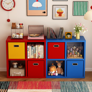 卡莱克格子柜客厅钢制书架落地书柜储物柜一体自由组合置物收纳柜