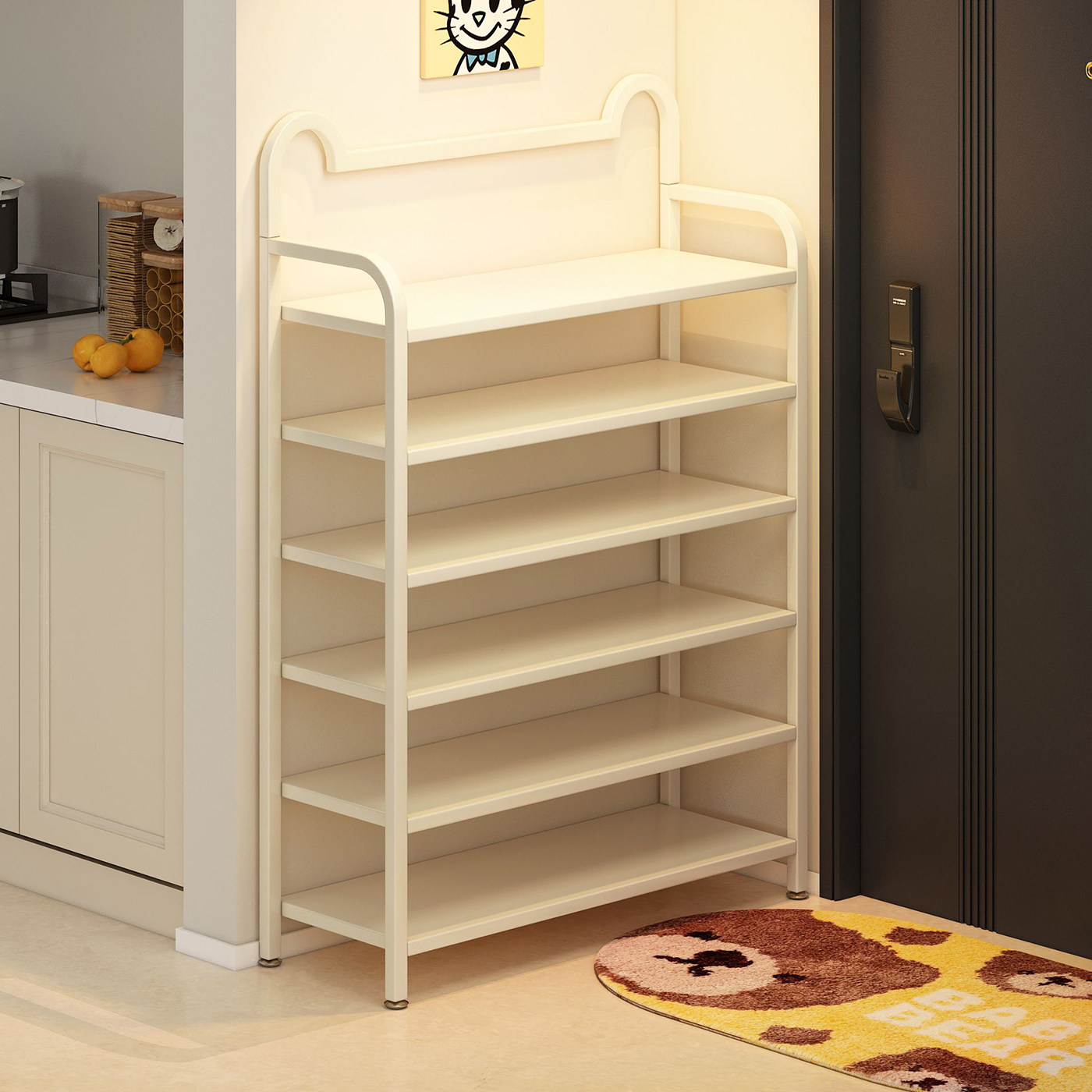 奶油风鞋架多层家用门口入户门简易窄鞋柜室内好看角落鞋子收纳架,住宅家具,鞋架,淘宝优惠券,粉丝福利购,淘宝优惠卷