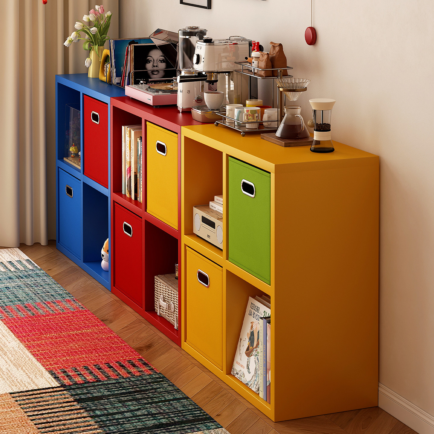 钢制格子柜家用客厅卡莱克书柜储物柜一体收纳柜自由组合置物书架,住宅家具,书架,淘宝优惠券,粉丝福利购,淘宝优惠卷