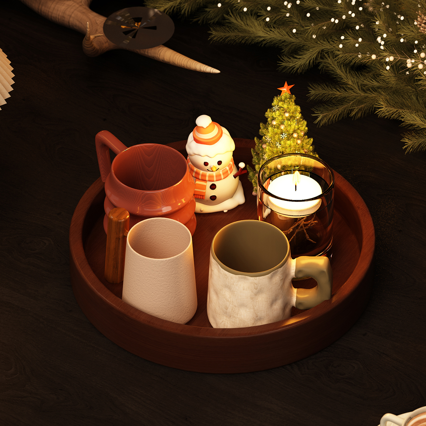 中古风桌面杯子收纳置物架