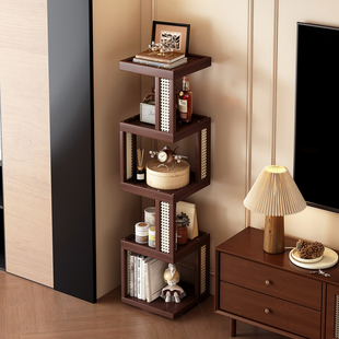 旋转书架置物架落地家用客厅角落不占空间一体靠墙多层书柜储物柜