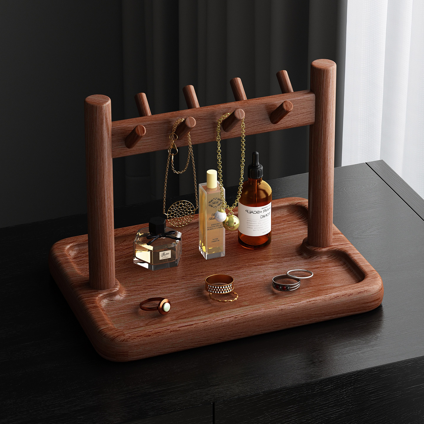 【实木】梳妆台首饰收纳架