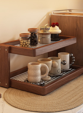 实木杯架置物架桌面杯子收纳架子餐桌台面茶杯咖啡杯水杯放置架