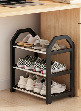 鞋架宿舍小型桌下省空间不锈钢鞋架子入户门口置物架出租屋鞋柜