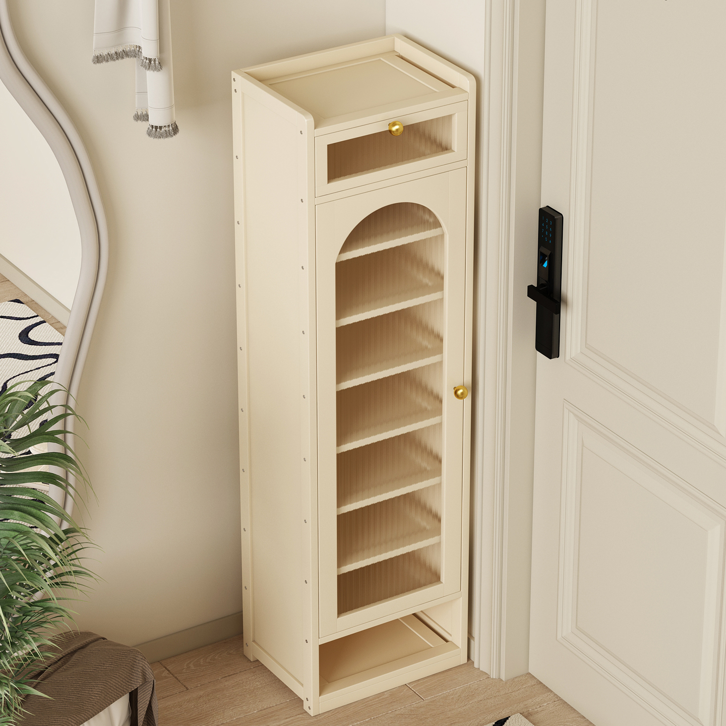 单开门鞋柜入户门口置物架小窄鞋架外楼道鞋子收纳柜夹缝防尘鞋柜