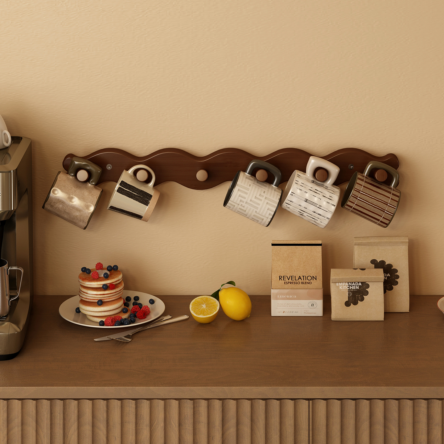 新款墙上杯子收纳架强力承重