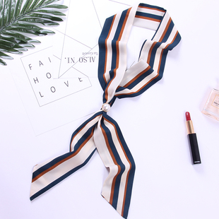 百搭春夏季细窄长条小丝巾女韩国雪纺绑包丝带chic小领巾飘带围巾