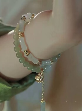 夏日国风竹节叠戴手链