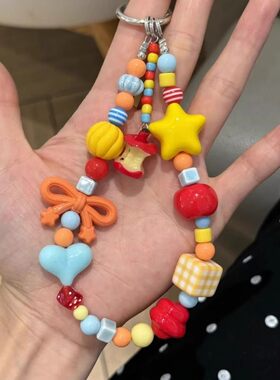 可爱卡通多巴胺苹果核手机链