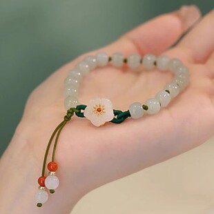 2025新款桃花手链小众设计精致高级感白蝶贝花朵手饰手绳生日礼物