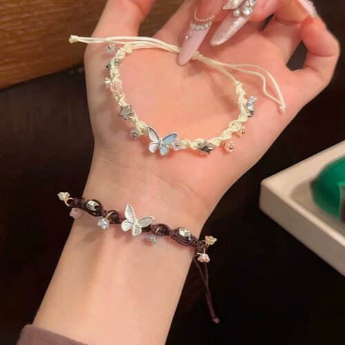 枯木逢春蝴蝶星星手工编织手绳