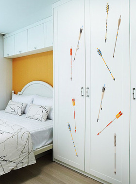 彩色羽毛卡通随意墙贴 儿童房卧室厨房玄关装饰墙贴纸SK36007