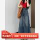 女夏薄高腰显瘦宽松天丝小个子九分梨形身材直筒裤 A版 阔腿牛仔裤