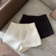 毛呢白色短裤 女秋冬新款 辣妹a字高腰黑色外穿靴裤 FASC自制 休闲裤