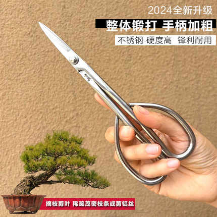 青辰叶芽剪盆景造型制作小枝剪不锈钢剪刀插花艺枝切园艺多功能剪