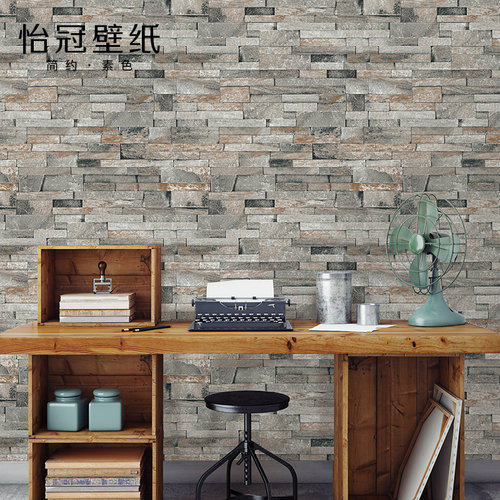客厅书房复古文化石墙纸电视背景