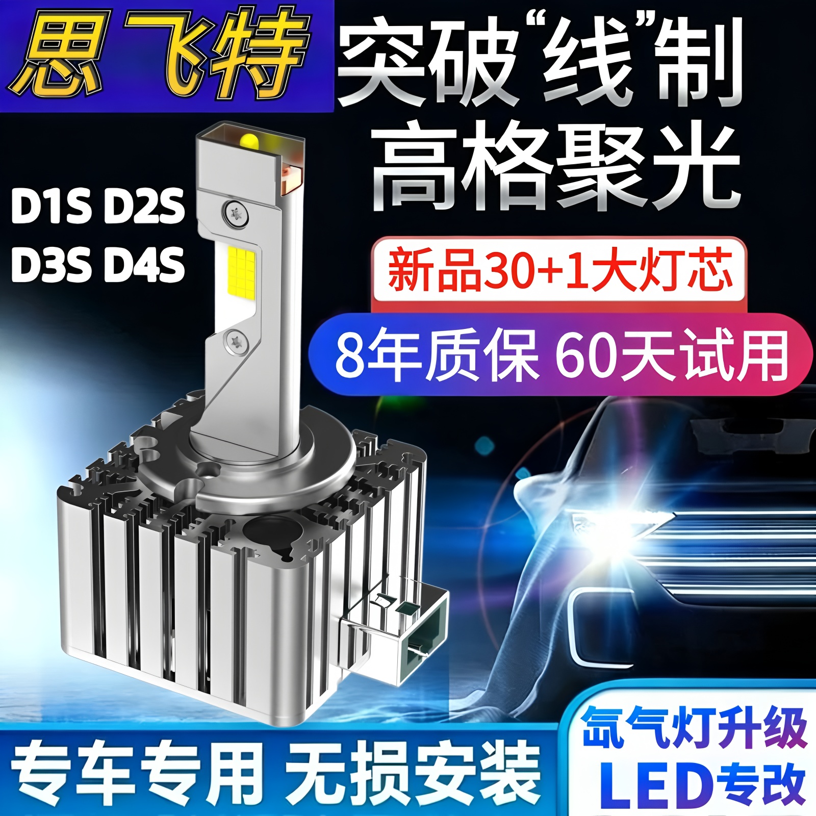 超亮D3SD1SD5SD2D4S激光LED大灯