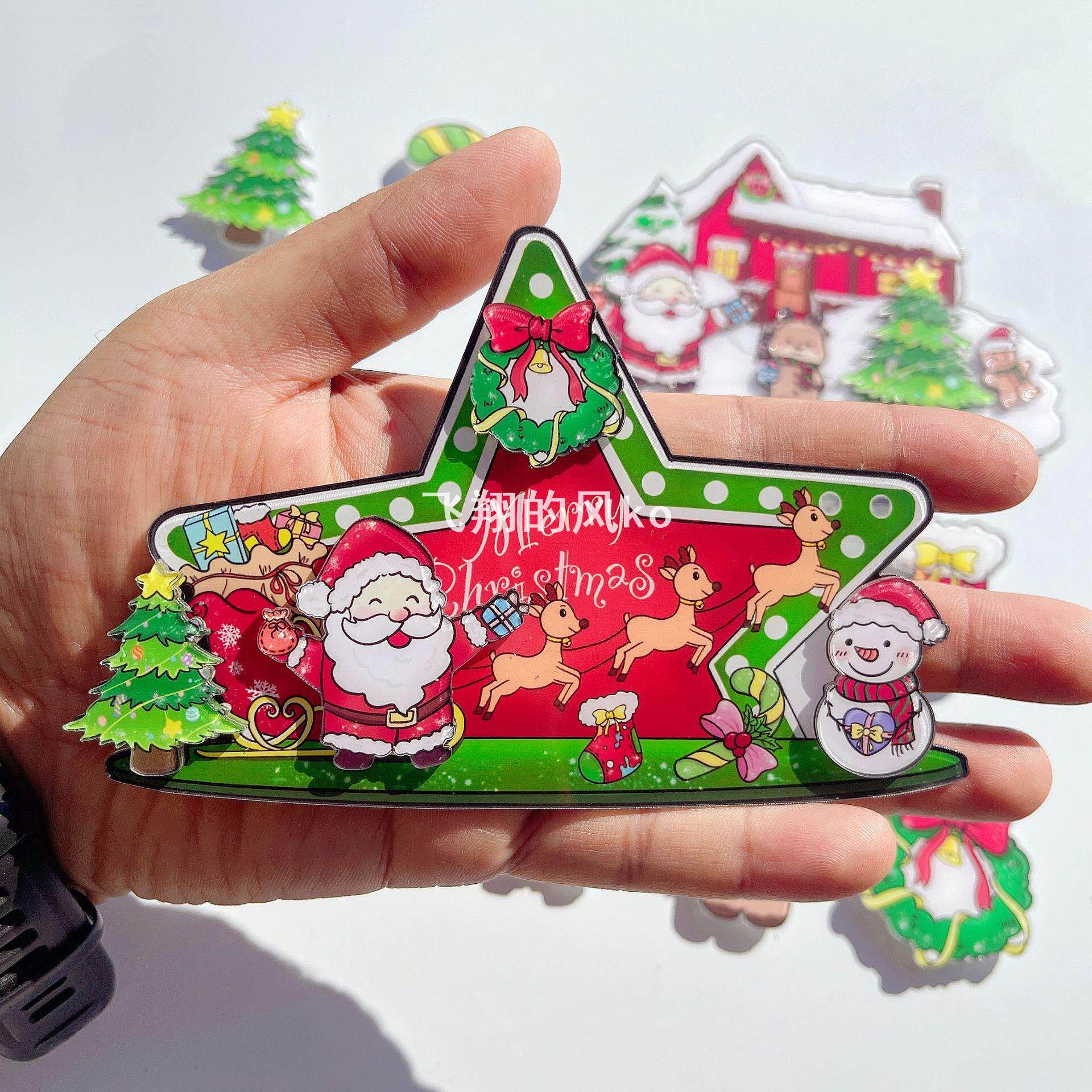 圣诞节老人立体大冰箱贴小礼物创意磁铁新年家居装饰雪人磁力贴