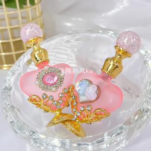 迪拜中东真空分装瓶5ML香水瓶小容量彩色爱心玻璃精油点大钻