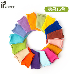 儿童袜子春秋薄款糖果色短袜男女童夏天纯棉网眼袜宝宝卷边松口袜