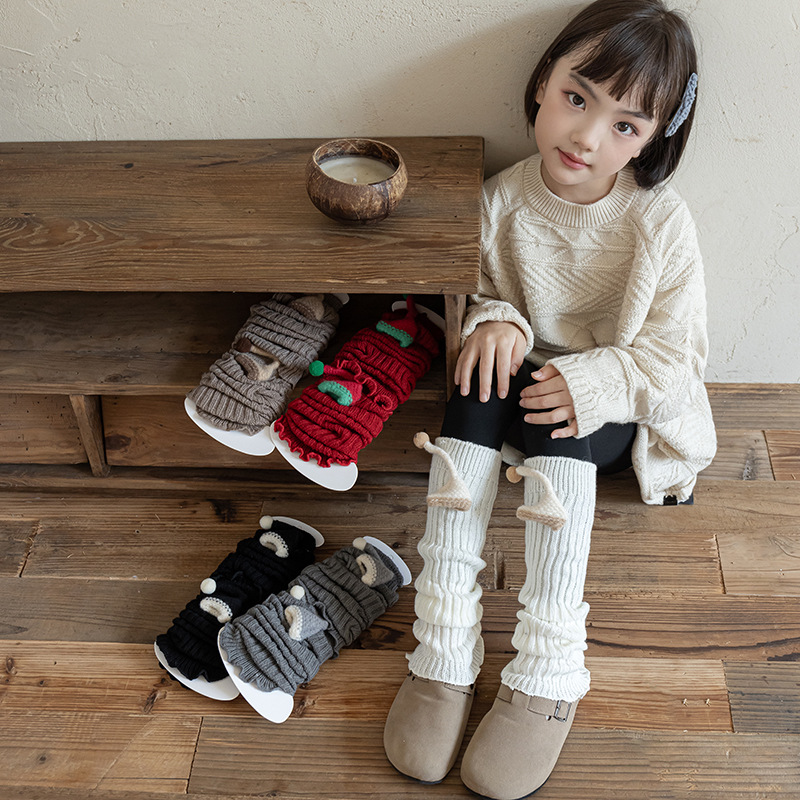 女童针织袜套秋冬儿童保暖护腿袜春秋小腿袜JK女孩宝宝长筒堆堆袜
