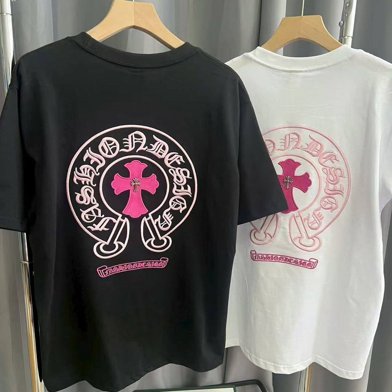 马蹄家250G纯棉万针立体刺绣T恤
