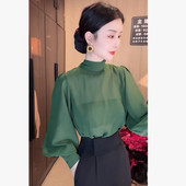 刘欣服饰B店 上衣1035 气质T恤复古小众时尚 秋装 系网红长袖