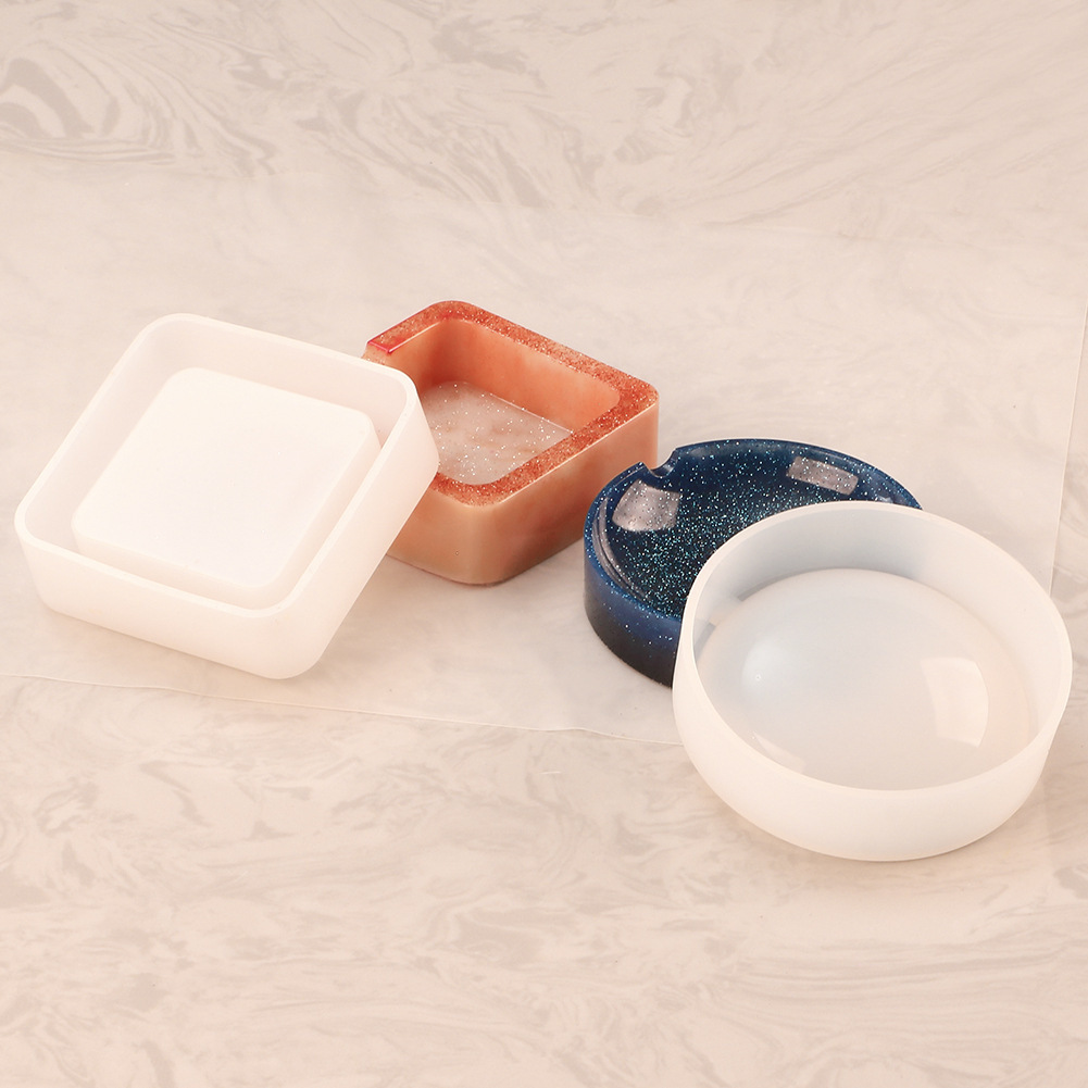 Crystal dropper DIY square circular ashtray silicone mold a