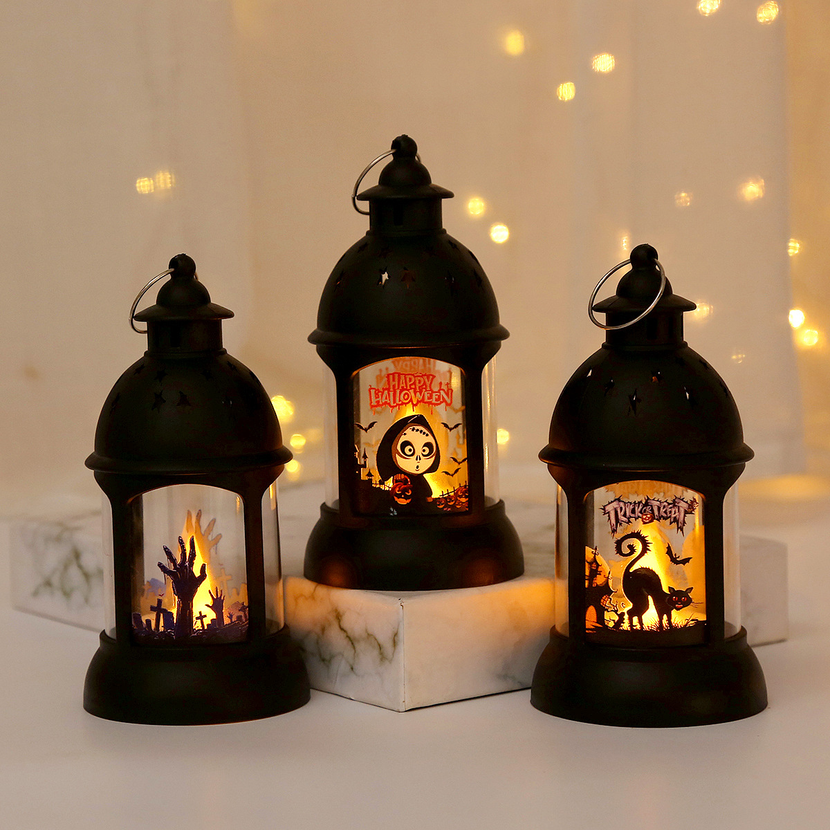 Halloween decoration desktop ornaments retro LED wind light