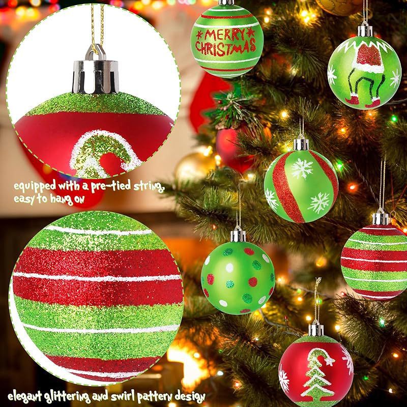 Christmas Ball Set with 12 Christmas Scene Cloth, Christmas