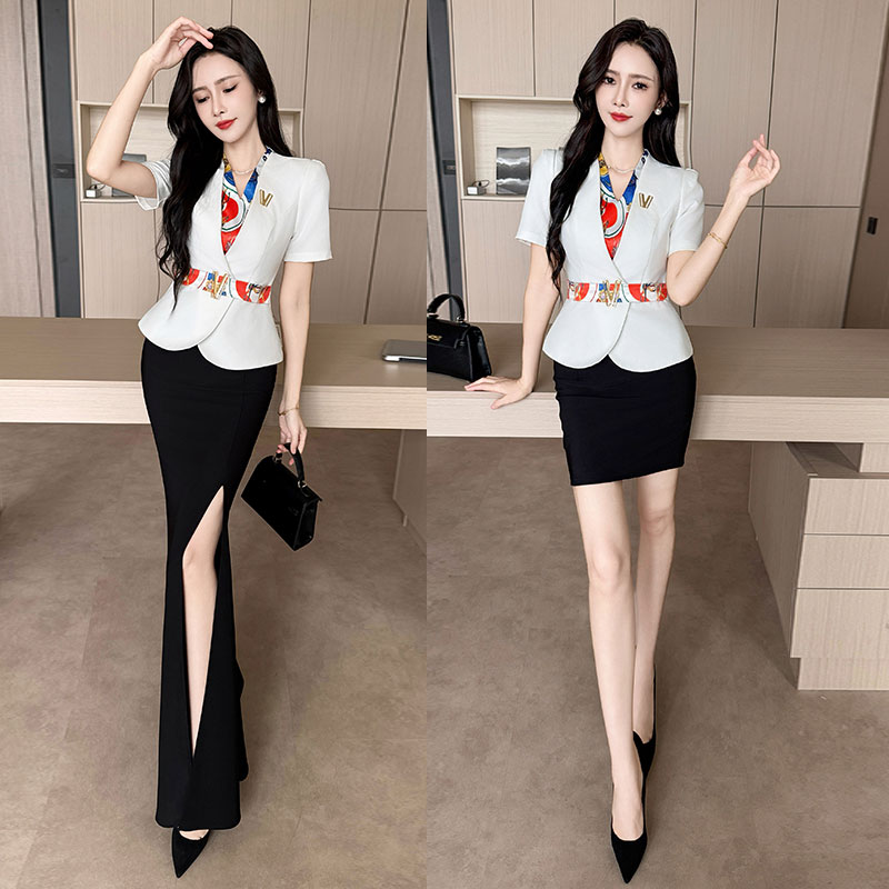 新款KTV包厢公主服佳丽小姐工服高端2025年夏季开叉长裙制服套装