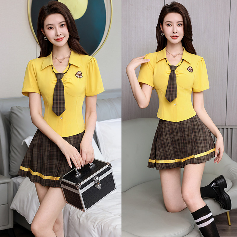 夜总会夏季佳丽校园风纯欲百褶裙