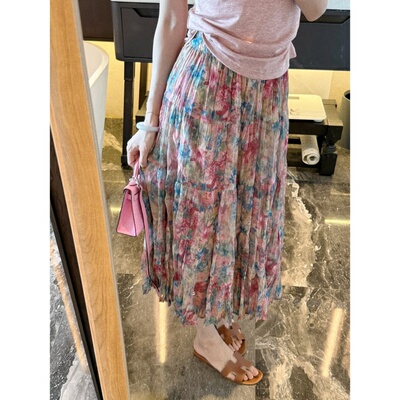 TWINKLE跳跳【温柔花花】碎花时尚温柔公主风a字半身裙女夏薄款