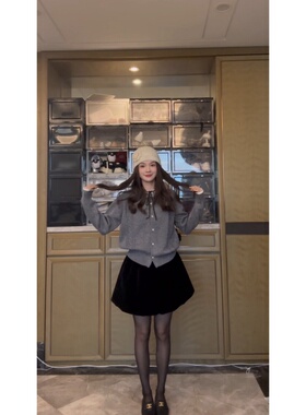 【TIAO~】公主丝绒短裙 时尚温柔公主风甜美丝绒短裙冬季女百搭