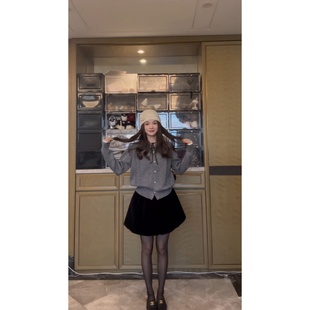 温柔公主风甜美丝绒短裙冬季 时尚 公主丝绒短裙 女百搭 TIAO