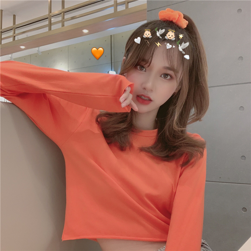 Real shot real price autumn versatile sunscreen breathable solid color top T-shirt