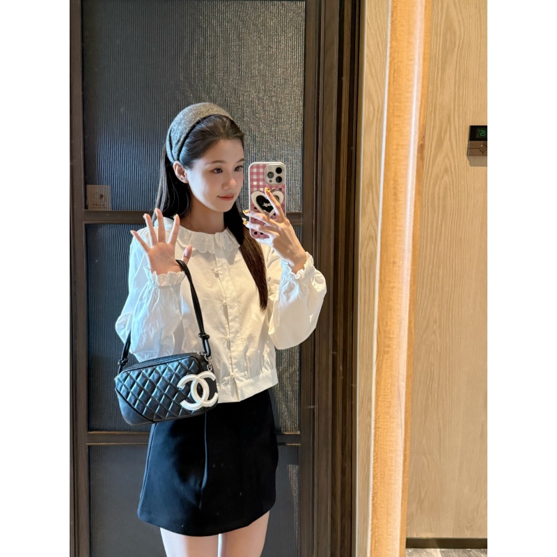 【法式荷叶边衬衫】秋季法式荷叶边立领通勤气质衬衫-CX20252035