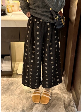 TIAO~ 富贵花花裤 冬季时尚百搭休闲厚版软糯舒适九分裤