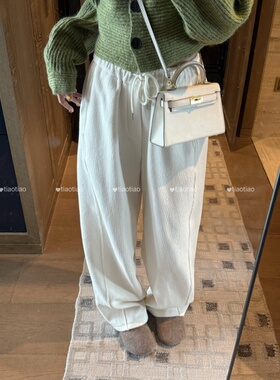 【TIAO~】冬季慵懒裤 纯色时尚百搭直筒韩版复古运动通勤休闲裤