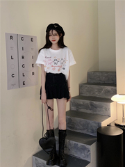 Children's fun biscuit print loose print T-shirt