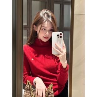 TWINKLE跳跳【红红火火】新年新衣弹力高领打底衫柔软亲肤保暖T恤