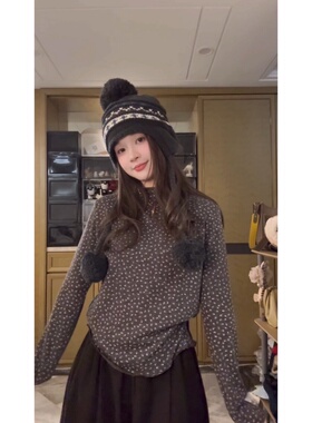 【TIAO~】厚款花花打底 时尚百搭甜美印花厚版韩系通勤风长袖