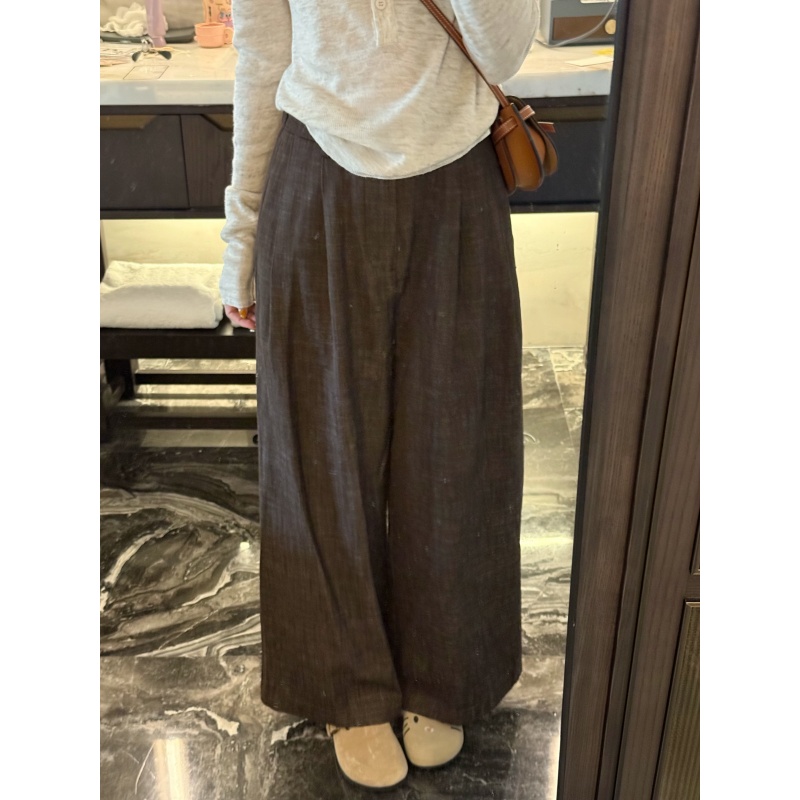 秋冬高腰厚款秋季阔腿裤休闲裤宽松显瘦女装长裤休闲-CK20251307