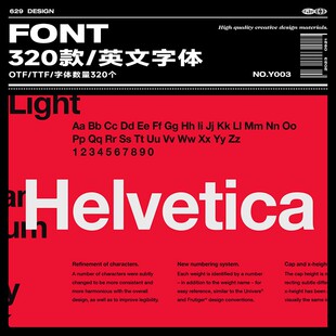 320个字重 包PS下载LOGO字体 Helvetica系列经典 黑体英文字体安装