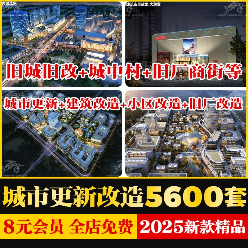 2025全套城市更新老旧小区旧城街道商业街改造文本CAD图纸SU模型